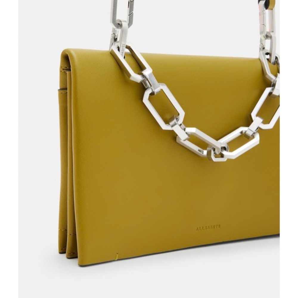 All Saints Yua Leather Removable Chain Clutch Bag - Picture 13 of 15